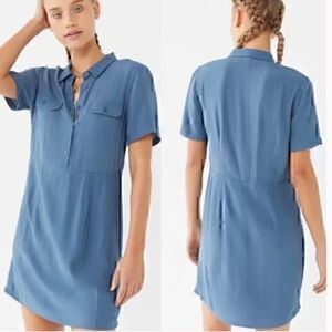 Urban outfitters short sleeve smoky half button polo dress SIZE XS